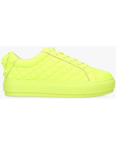 Kurt Geiger Laney Eagle Drench Leather Trainers - Yellow
