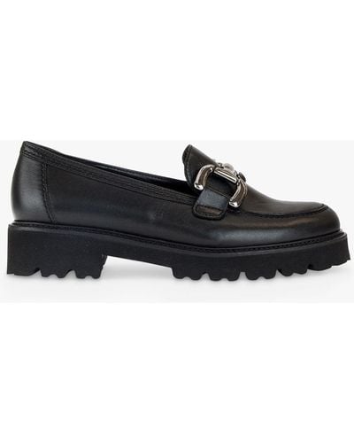 Gabor Donna Leather Loafers - Black