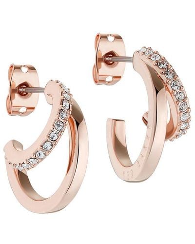 Ted Baker Helias Crystal Double Hoop Earrings - Pink