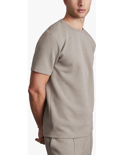 Reiss Bradley Short Sleeve Interlock Crew T-shirt - Grey