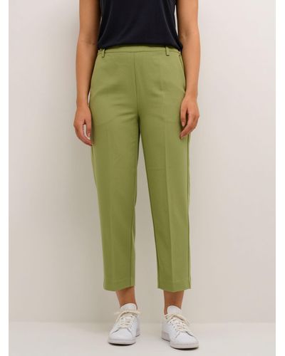 Kaffe Sakura Elastic Waist Suit Trousers - Green