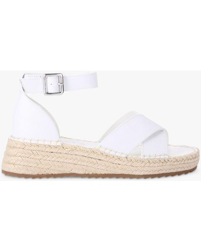 Carvela Kurt Geiger Catch Cross Strap Espadrille Sandals - White