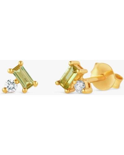 Dinny Hall Shuga Gemstone Baguette & Created Diamond Stud Earrings - Metallic