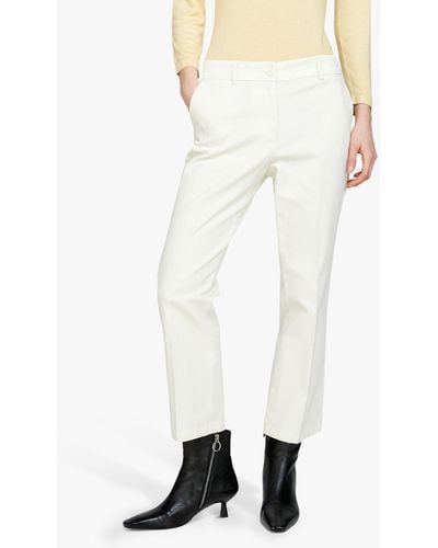 Sisley Plain Tailored Cropped Trousers - White