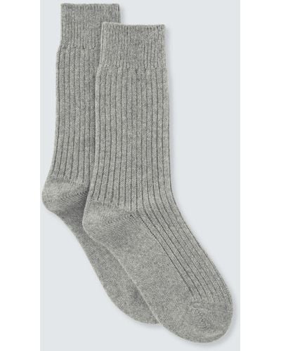 John Lewis Cashmere Rich Bed Socks - Grey