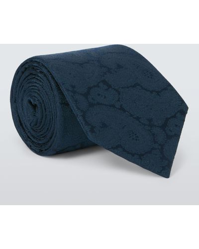 John Lewis Silk Paisley Tie - Blue