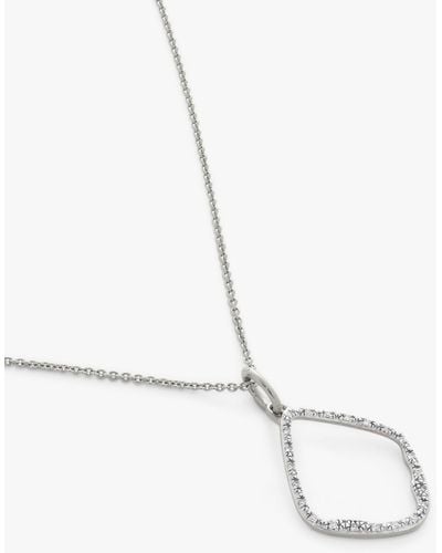 Monica Vinader Diamond Pendant Necklace - White