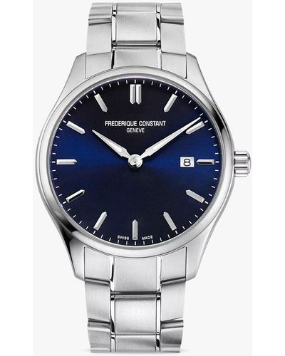 Frederique Constant Fc-220ns5b6b Date Bracelet Strap Watch - Blue