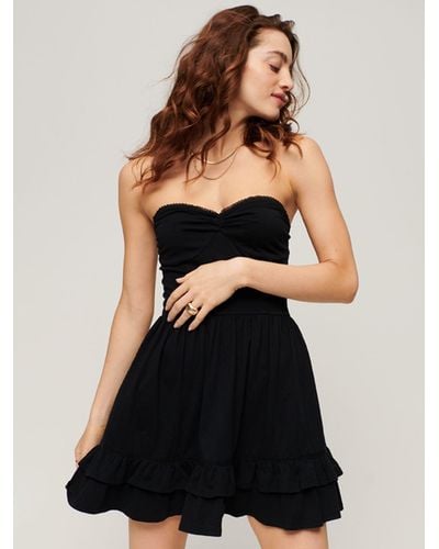 Superdry 50s Lace Bandeau Mini Dress - Black