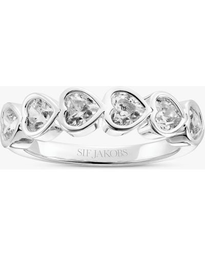 Sif Jakobs Jewellery Amorino Cubic Zirconia Heart Ring - White