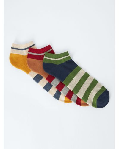 John Lewis Organic Cotton Blend Trainer Socks - Multicolour