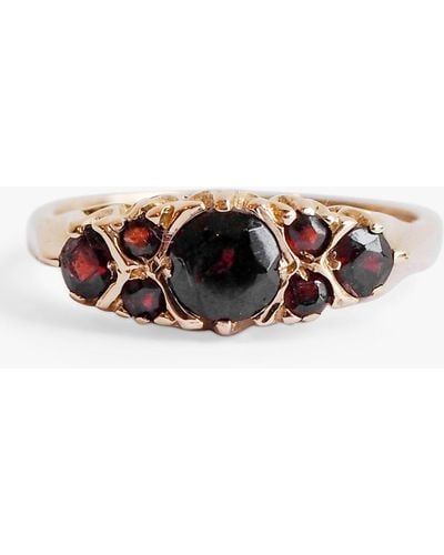L & T Heirlooms Second Hand 9ct Yellow Gold Garnet Ring - White