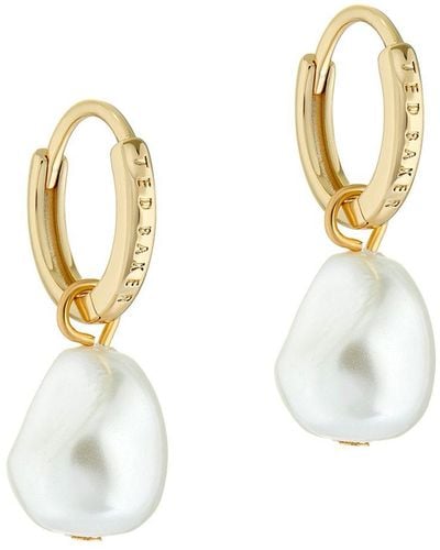Ted Baker Periaa Pearl Huggie Earrings - White