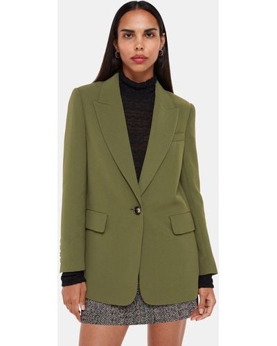 Whistles Crepe Boyfriend Blazer - Green