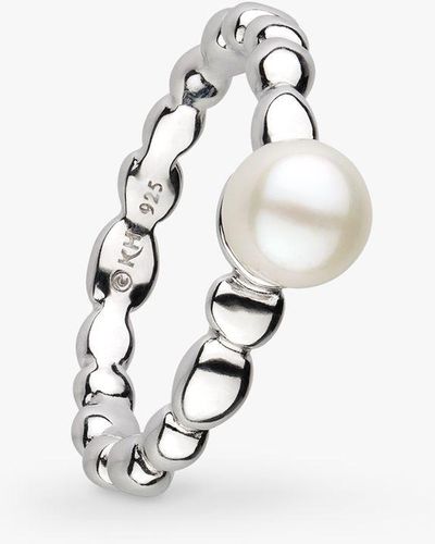 Kit Heath Freshwater Pearl Pebble Ring - White
