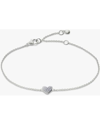 Monica Vinader Diamond Heart Chain Bracelet - White