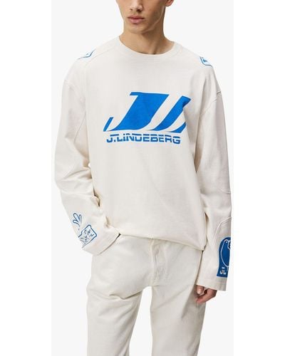 J.Lindeberg Derk Long Sleeve Moto T-shirt - Blue
