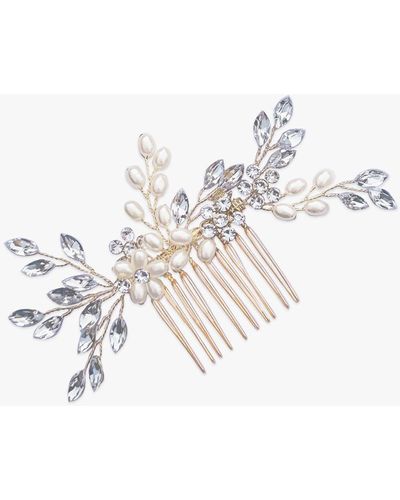 Ivory & Co. Crystal And Faux Pearl Hair Comb - White