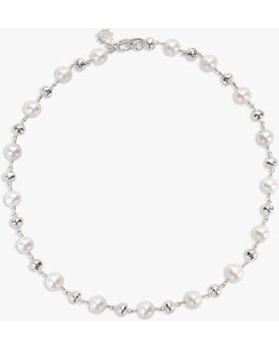 Dower & Hall Freshwater Pearl Nugget Collar Necklace - Natural