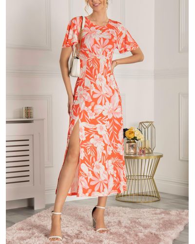 Jolie Moi Dalilah Floral Maxi Dress - Orange
