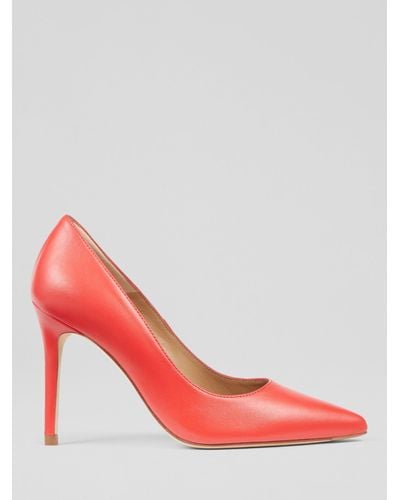 LK Bennett Fern Pointed Toe Leather Court Shoes - Pink