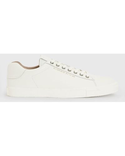 AllSaints Brody Leather Low Top Trainers - Natural