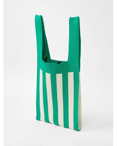 French Connection Stripe Knitted Bag - Green