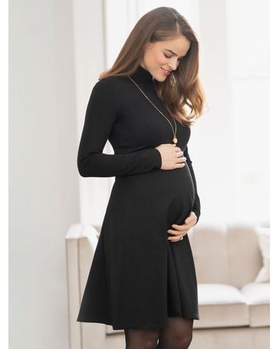 Seraphine Vanessa Roll Neck Ponte Maternity Dress - Black