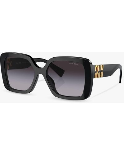 Miu Miu Mu10ys8 Rectangular Sunglasses - Black