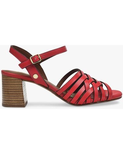 Radley Crossways Road Leather Woven Strap Sandals - Red