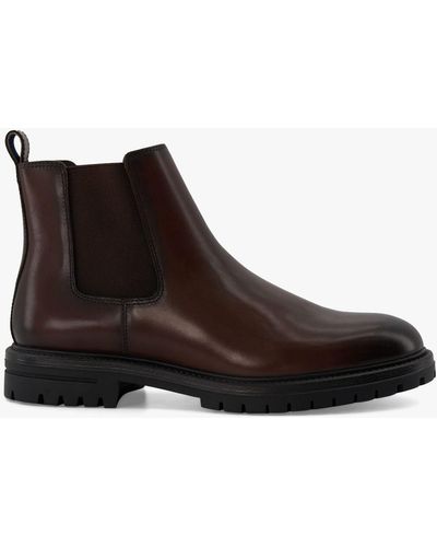 Dune Created Leather Chelsea Boots - Brown