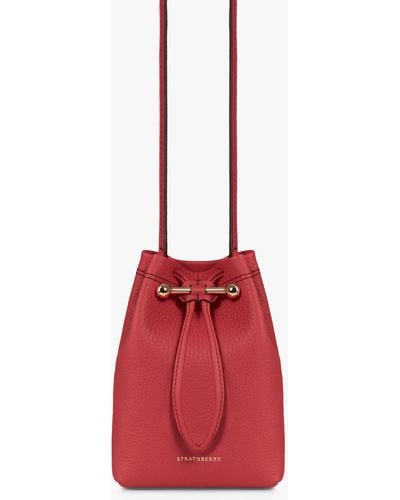 Strathberry Osette Leather Pouch Bag - Red