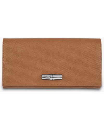 Longchamp Roseau Leather Continental Wallet - Natural