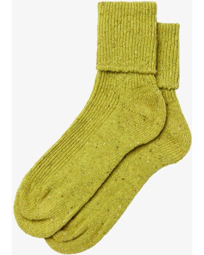 Brora Donegal Cashmere Blend Socks - Green