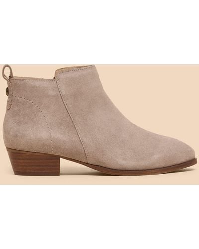 White Stuff Suede Ankle Boots - Natural