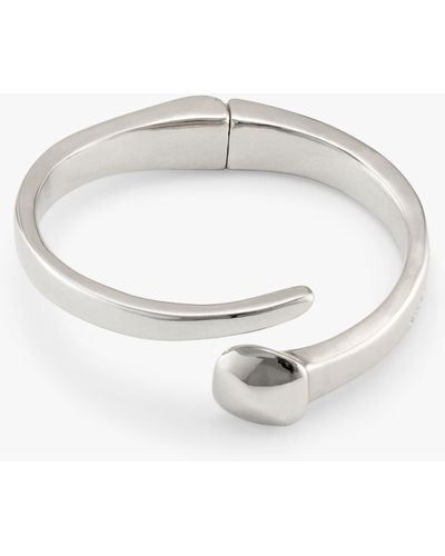 Uno De 50 Curious Collection New Nail Hinge Bangle - White