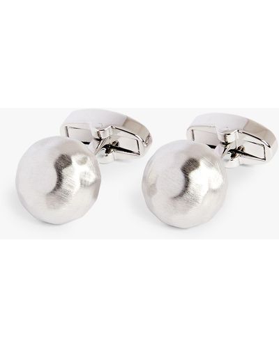 Moss Brushed Dome Cufflinks - Natural