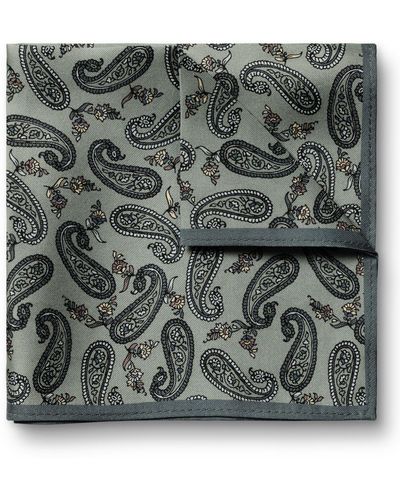 Charles Tyrwhitt Paisley Print Silk Pocket Square - Grey