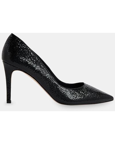 Whistles Corie Textured Heeled Court Shoes - Black
