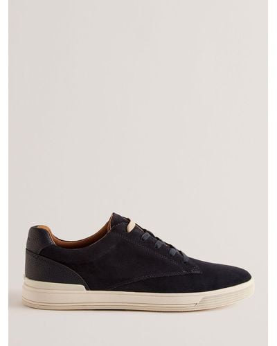 Ted Baker Brentfd Textured Leather Low Top Trainers - Black