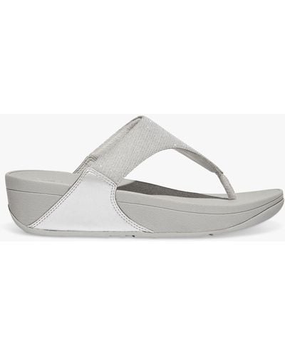 Fitflop Lulu Toe Post Flatform Sandals - White