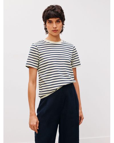 John Lewis Premium Cotton Stripe Short Sleeve T-shirt - Multicolour