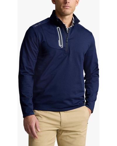 Ralph Lauren Polo Golf Performance Jersey Quarter Zip Pullover - Blue