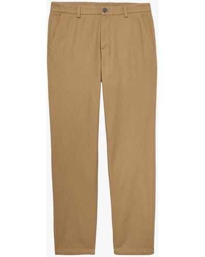 Sisley Slim Fit Cotton Twill Trousers - Natural