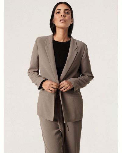 Soaked In Luxury Shirley Long Sleeve Blazer - Natural