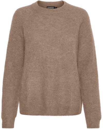 Soaked In Luxury Tuesday Crew Neck Jumper - Brown
