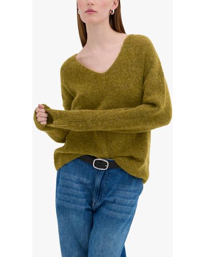 My Essential Wardrobe Julie V-neck Relaxed Fit Jumper - Green