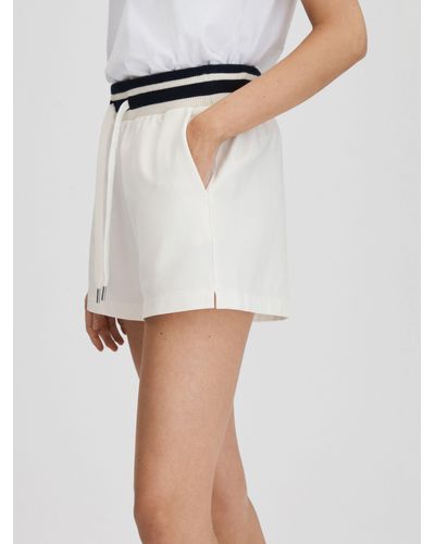 Reiss Lexi Stripe Waistband Shorts - White