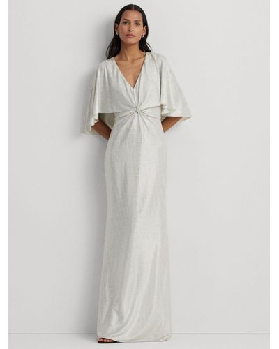 Ralph Lauren Lauren Phinya Metallic Maxi Dress - White