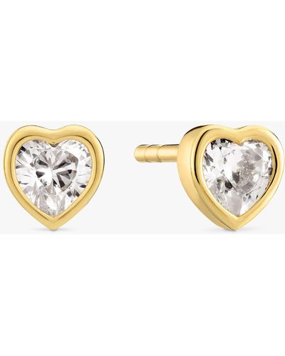 Sif Jakobs Jewellery Cubic Circonia Heart Stud Earrings - Metallic
